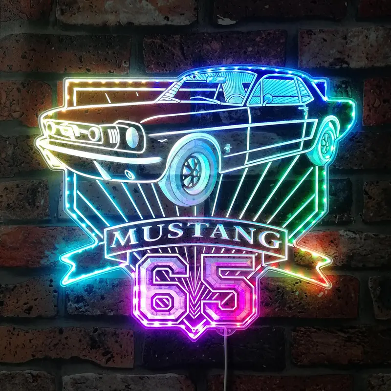 1965 Mustang Gt Neon Led Sign With Dynamic Rgb Colors 1