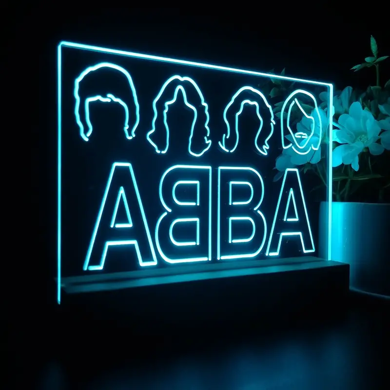 Abba Band Music 3D Illusion Night Light Desk Lamp 1