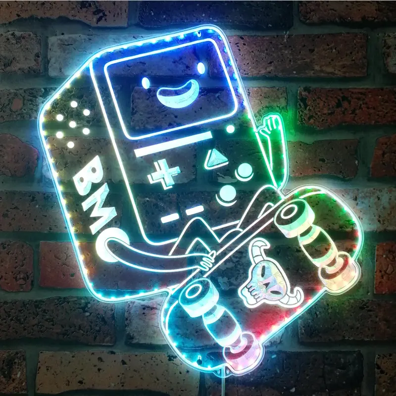 Adventure Time Bmo Robot Neon Led Sign With Dynamic Rgb Colors 1