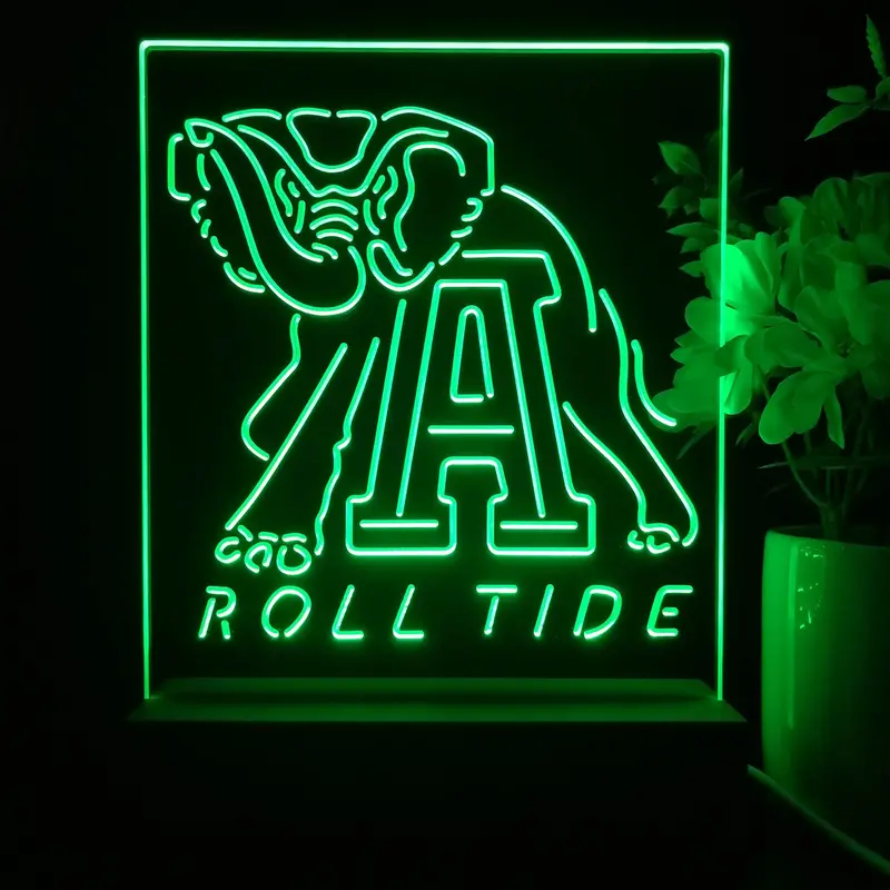 Alabama Crimson Tide Football Neon Sign Table Top Lamp 1