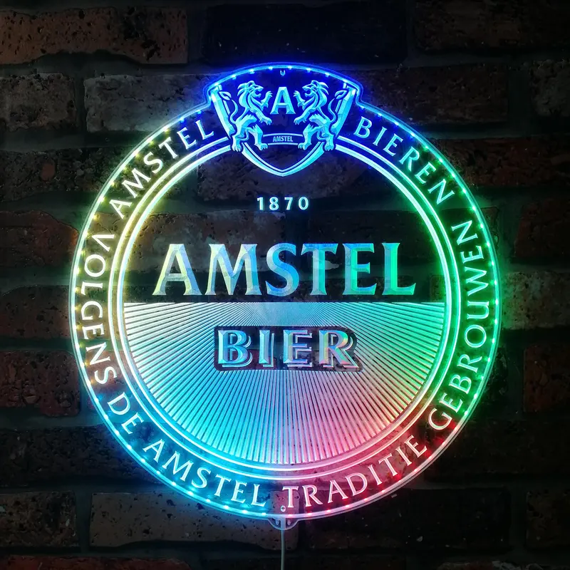 Amstel Bier Brewery Bar Rgb Edge Lit Led Sign 1