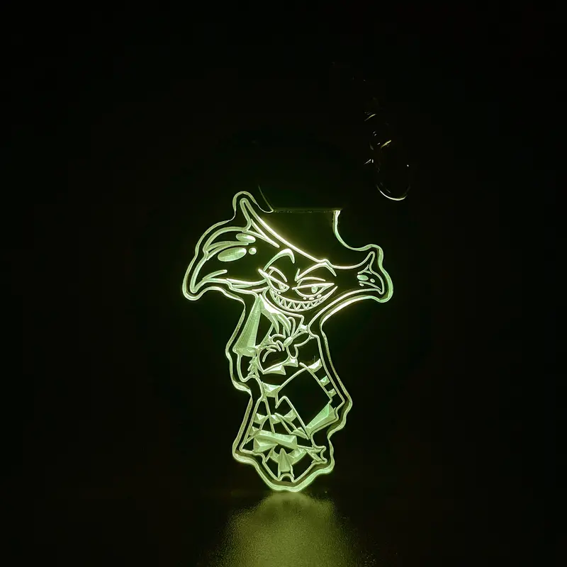Angel Dust Hazbin Hotel Led Light Acrylic Keychain , Christmas Tree Ornament 1