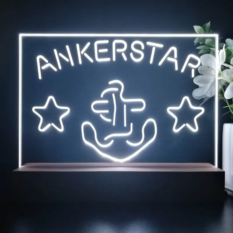 Ankerstar Anchor Cowboys Stars Beer Neon Sign Pub Bar Lamp 1