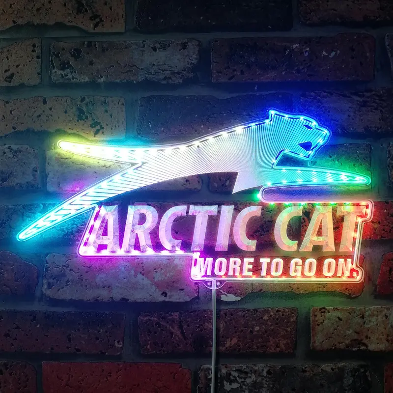 Arctic Cat Neon Led Sign With Dynamic Rgb Colors 1