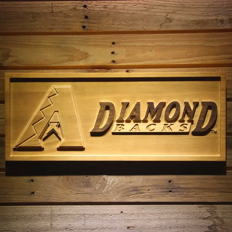 Arizona Diamondbacks 3D Solid Wooden Craving Sign 1