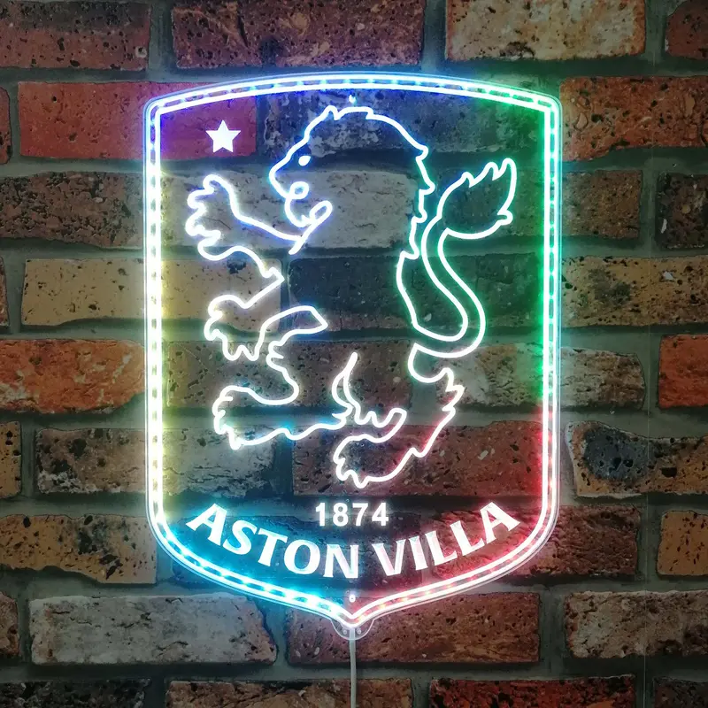 Aston Villa Fc  Neon Led Sign With Dynamic Rgb Colors 1
