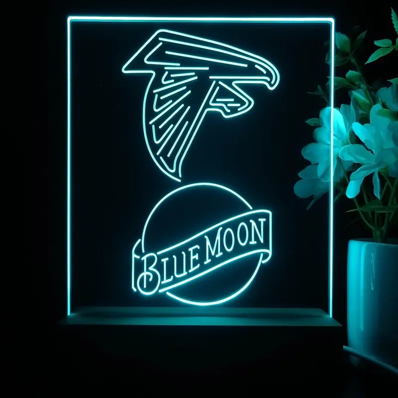 Atlanta Falcons Blue Moon Neon Sign Pub Bar Lamp 1