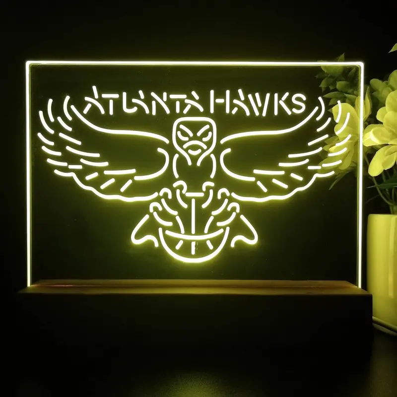 Atlanta Hawks 3D Illusion Night Light Desk Lamp 1