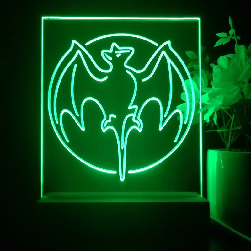 Bacardi Rum Bat 3D Illusion Night Light Desk Lamp 1