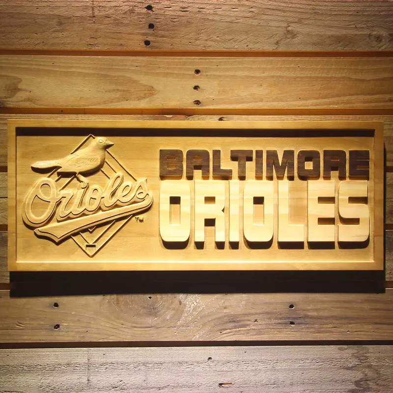 Baltimore Orioles 3D Solid Wooden Craving Sign 1