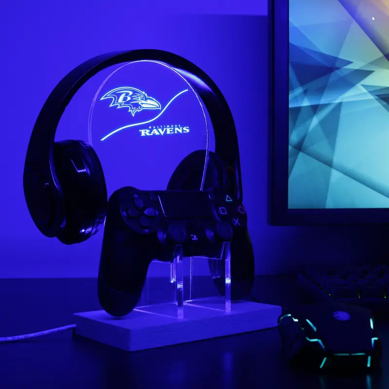 Baltimore Ravens Nfl Led Gaming Headset Controller Stand 1