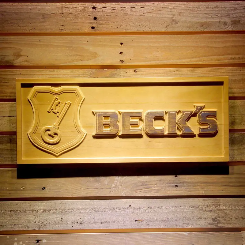 Beck's 3D Solid Wooden Craving Sign 1