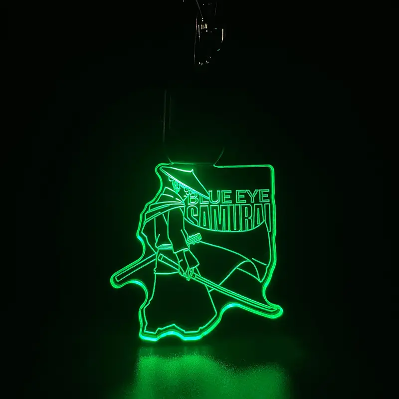Blue Eye Samurai Led Light Acrylic Keychain , Christmas Tree Ornament 1