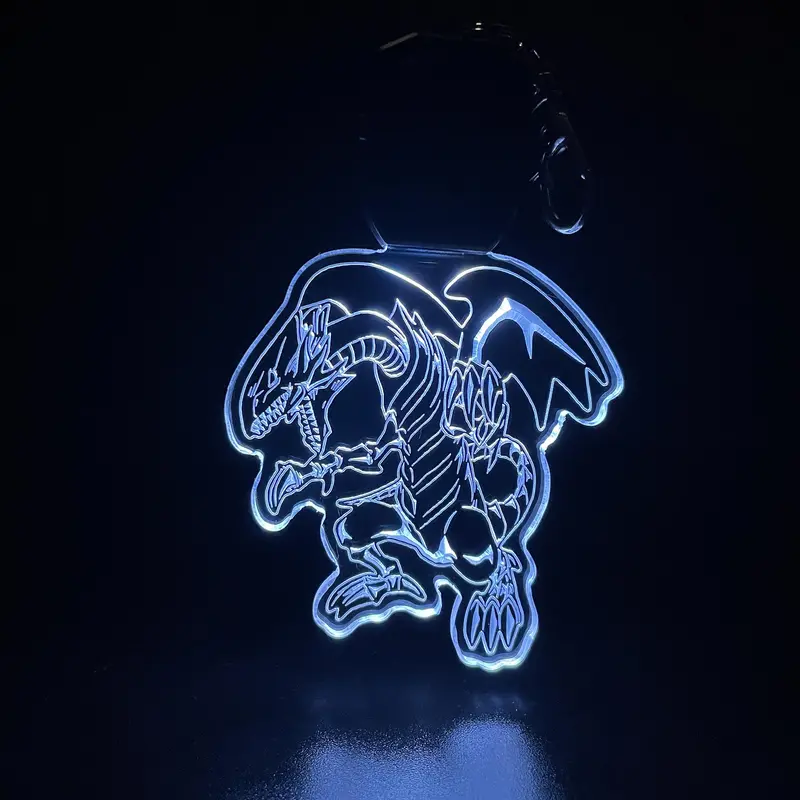 Blue Eyes White Dragon Led Light Acrylic Keychain , Christmas Tree Ornament 1