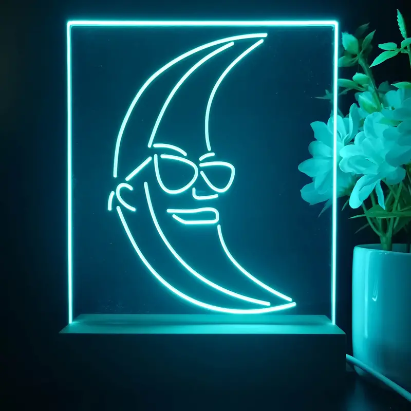 Blue Moon Beer Sunglasses Night Light Neon Pub Bar Lamp 1