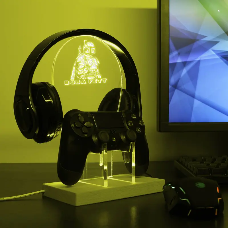 Boba Fett 2 Led Gaming Headset Controller Stand 1