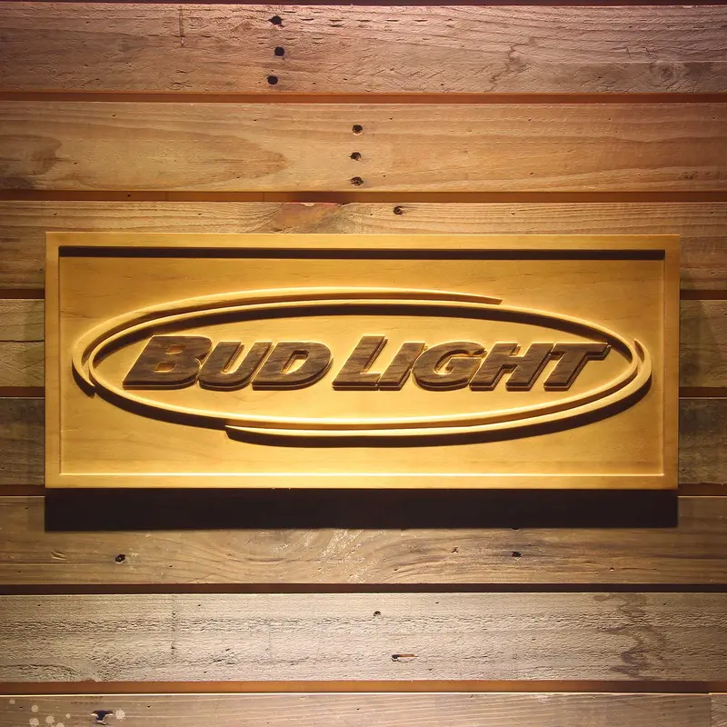 Bud Light 3D Solid Wooden Craving Sign 1