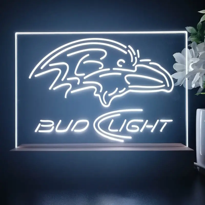 Bud Light Baltimore Ravens Night Light Pub Bar Lamp 1