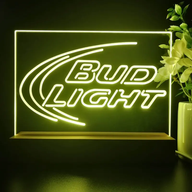 Bud Light Beer Ice Bar Neon Sign Pub Bar Lamp 1