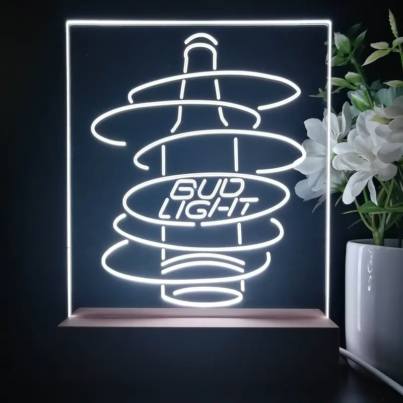 Bud Light Bottle Night Light Neon Pub Bar Lamp 1