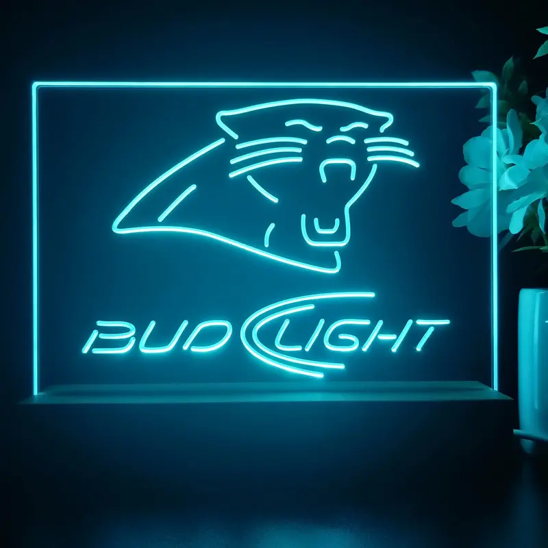 Bud Light Carolina Panthers Night Light Pub Bar Lamp 1