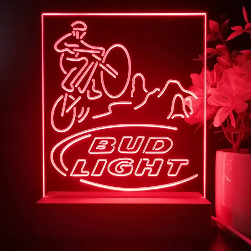 Bud Light Mountain Bike Night Light Neon Pub Bar Lamp 1