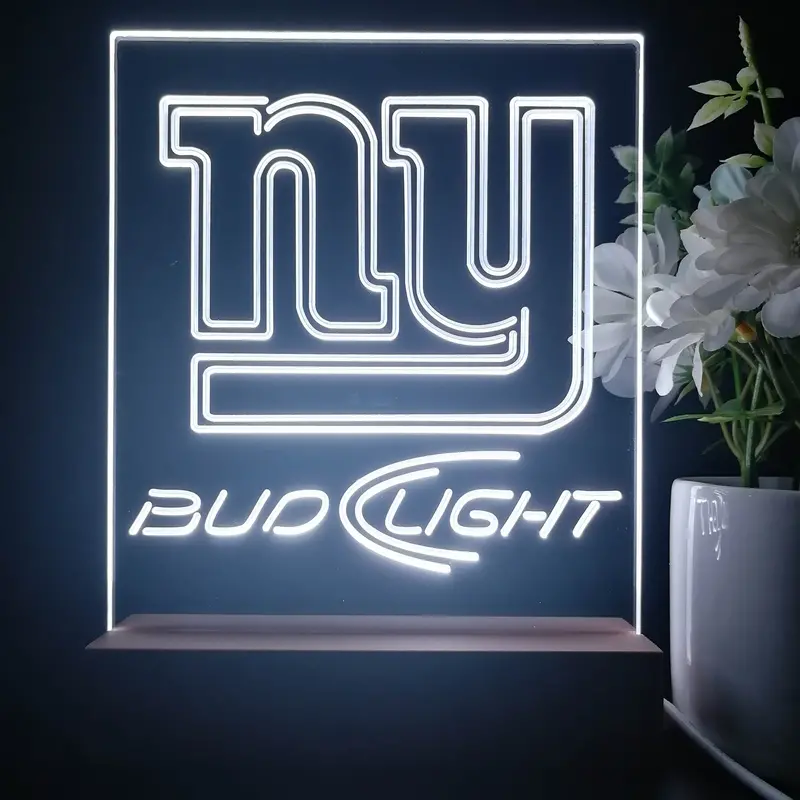 Bud Light New York Giants 3D Illusion Night Light Desk Lamp 1