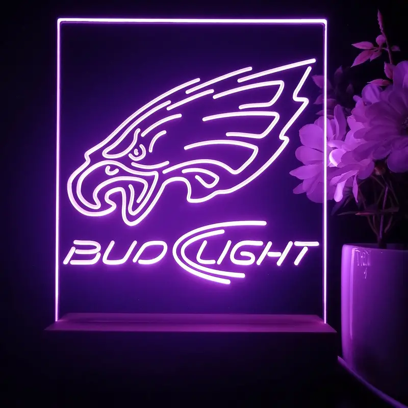 Bud Light Philadelphia Eagles Night Light Pub Bar Lamp 1