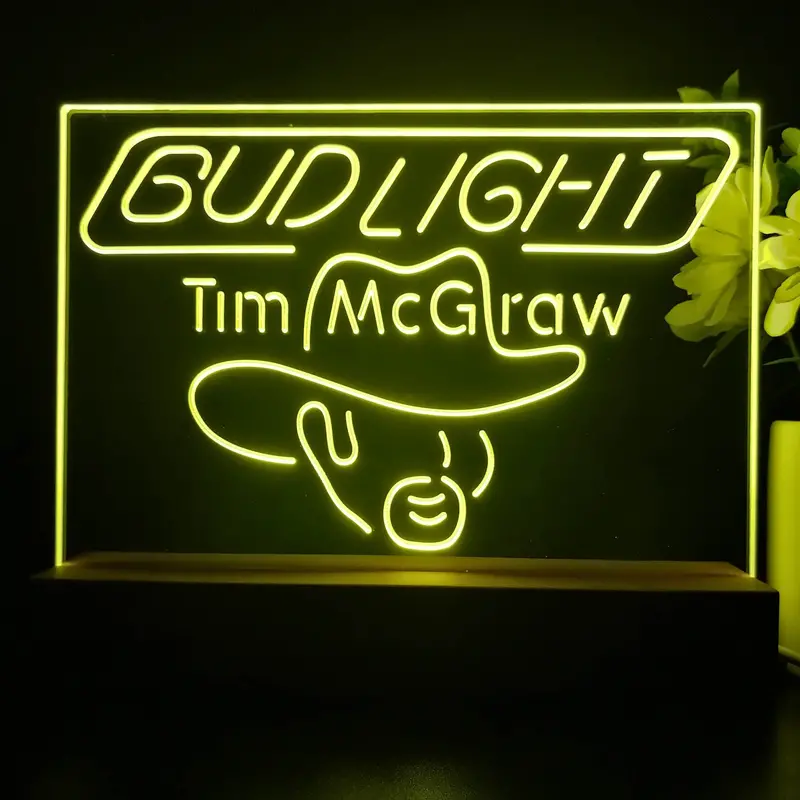 Bud Light Tim Mcgraw Beer Bar Neon Sign Pub Bar Lamp 1