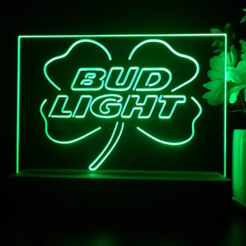 Bud Lights Clover Beer Neon Sign Pub Bar Lamp 1