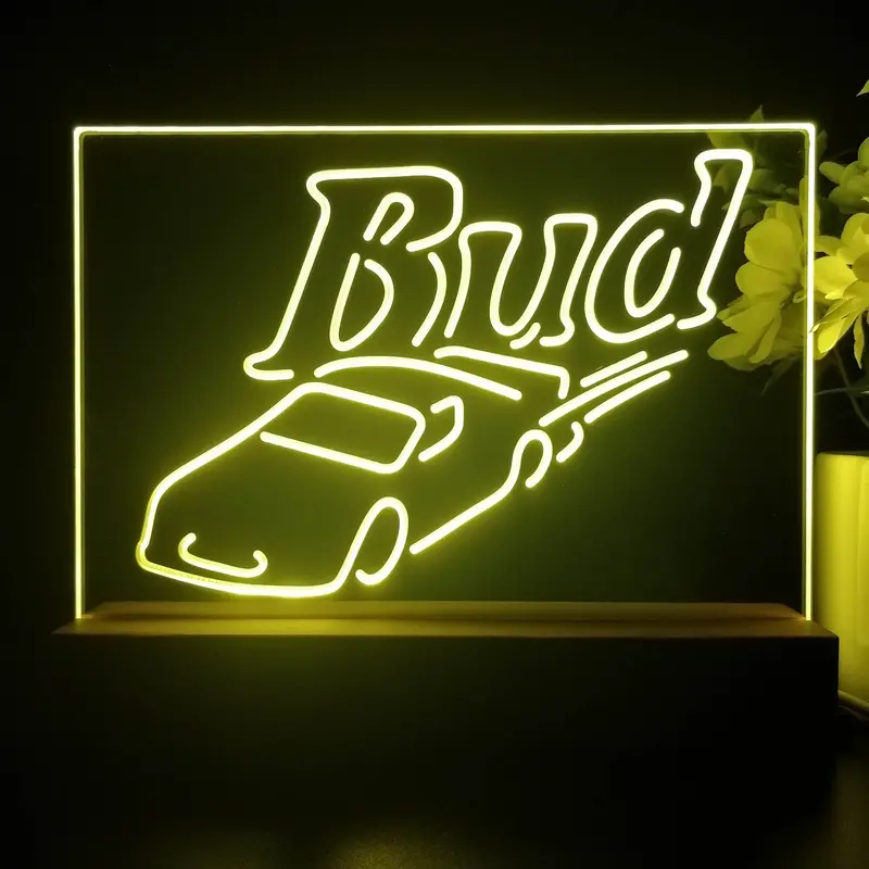 Bud Sport Racing Car 3D Illusion Night Light Desk Lamp 1