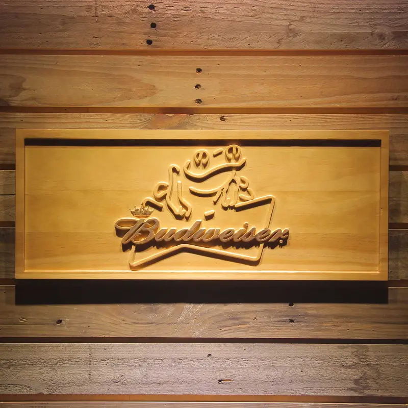 Budweiser 3D Solid Wooden Craving Sign 1