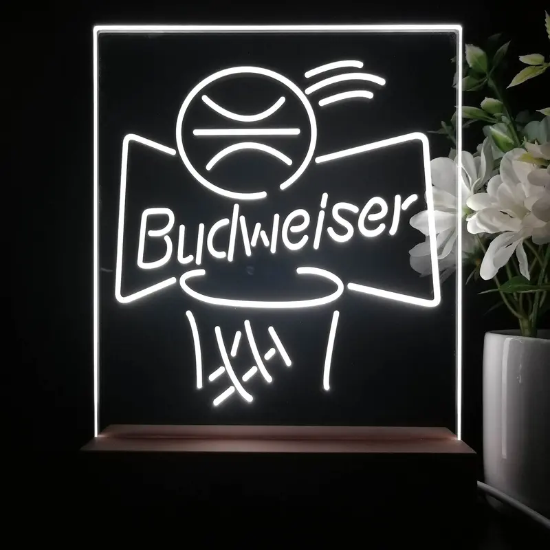 Budweiser Basketball Net Night Light Neon Pub Bar Lamp 1