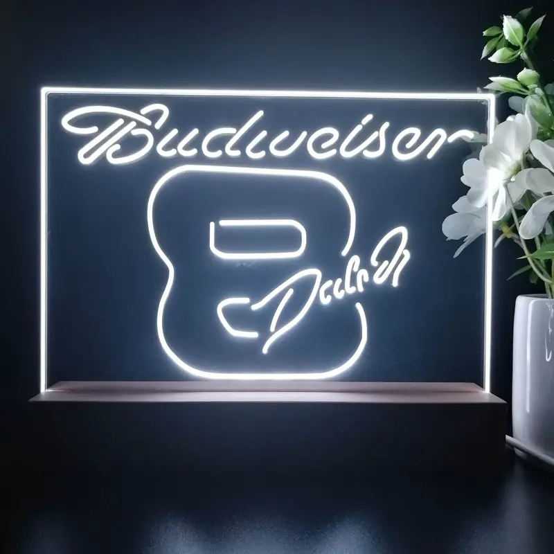 Budweiser Dale Jr. #8 Racing Car Neon Sign Pub Bar Lamp 1