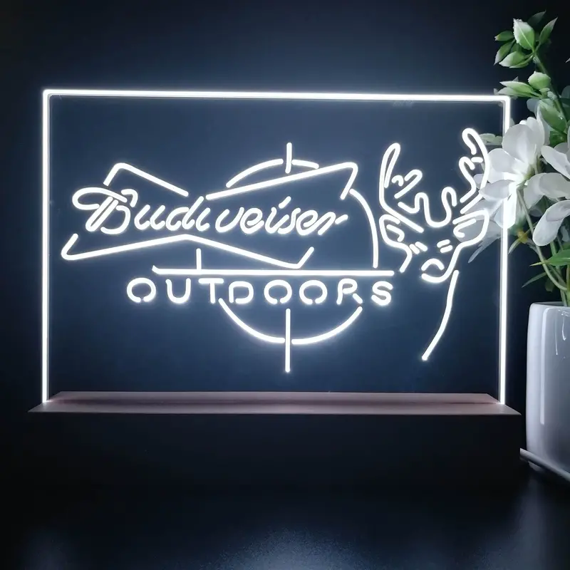 Budweiser Outdoor Hunting Cabin Neon Sign Pub Bar Lamp 1