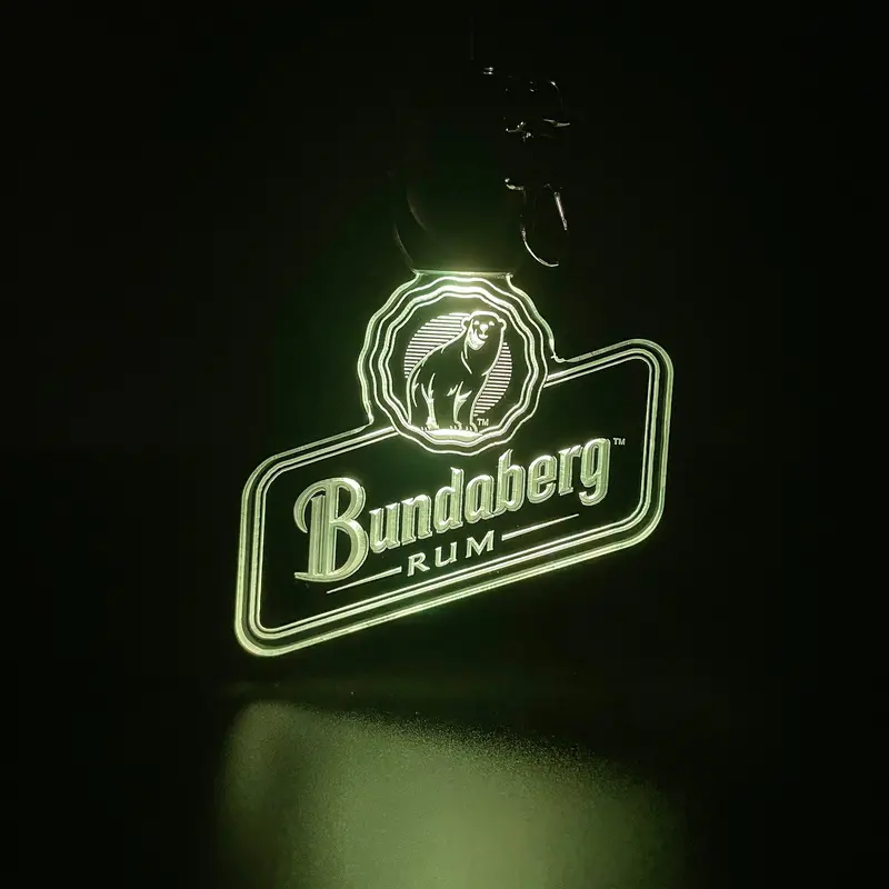 Bundaberg Rum Led Light Acrylic Keychain , Christmas Tree Ornament 1
