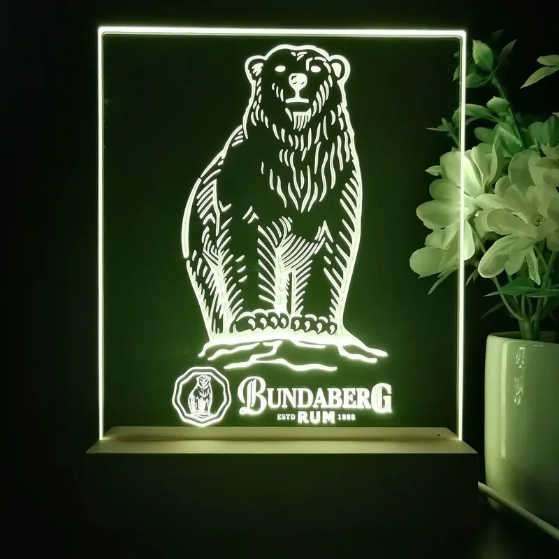 Bundaberg Rum Polar Bear Night Light Neon Pub Bar Lamp 1