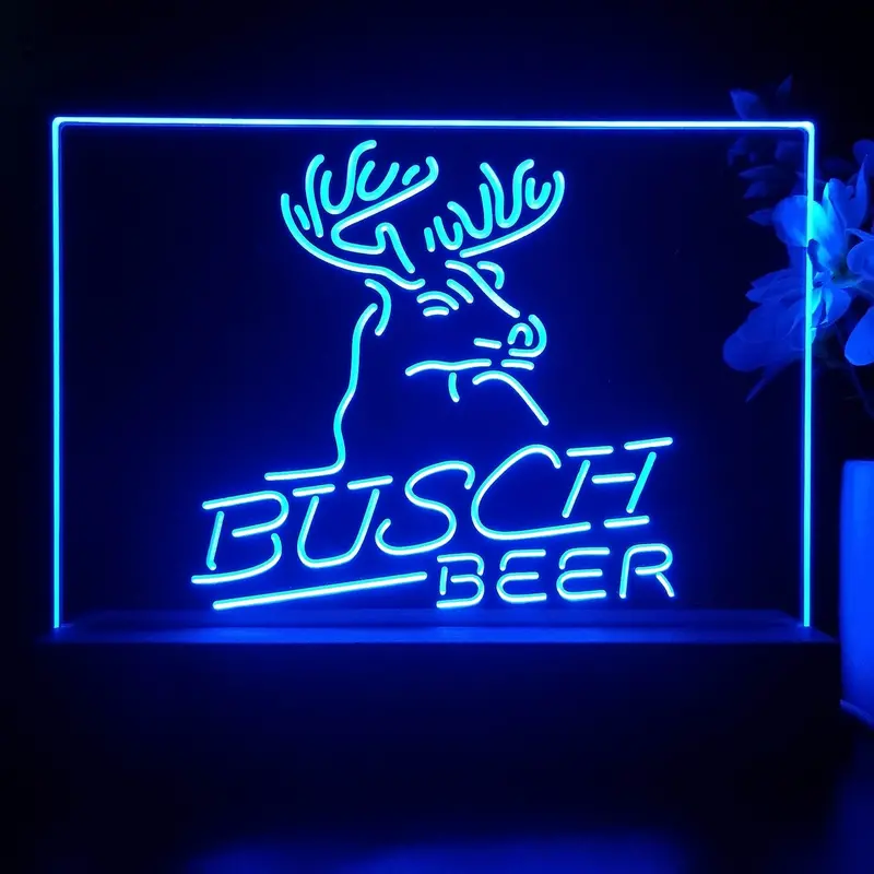 Busch Beer Den Deer Hunt Neon Sign Pub Bar Lamp 1