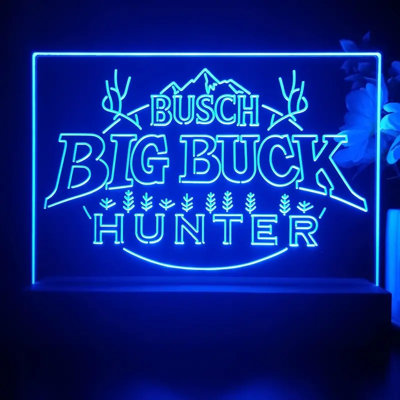 Busch Big Buck Deer Hunter Neon Sign Pub Bar Decor Lamp 1