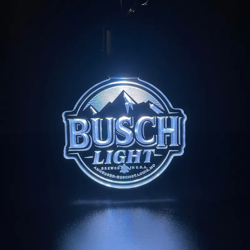 Busch Light Mountain Led Light Acrylic Keychain , Christmas Tree Ornament 1