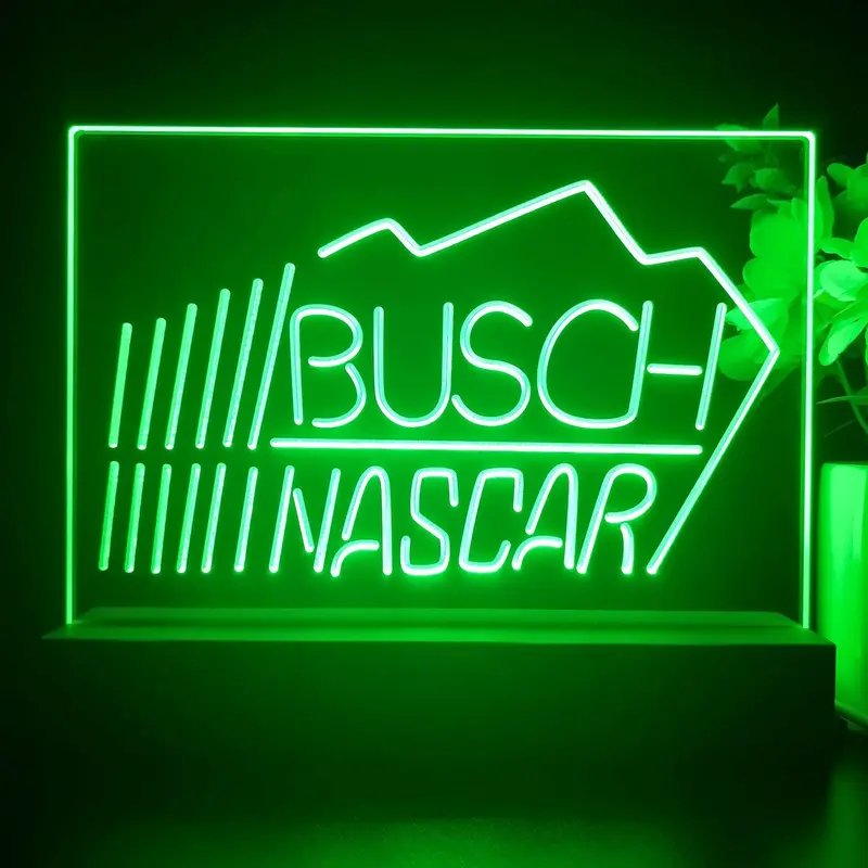 Busch Nascar Beer Racing Car Bar 3D Illusion Night Light Desk Lamp 1