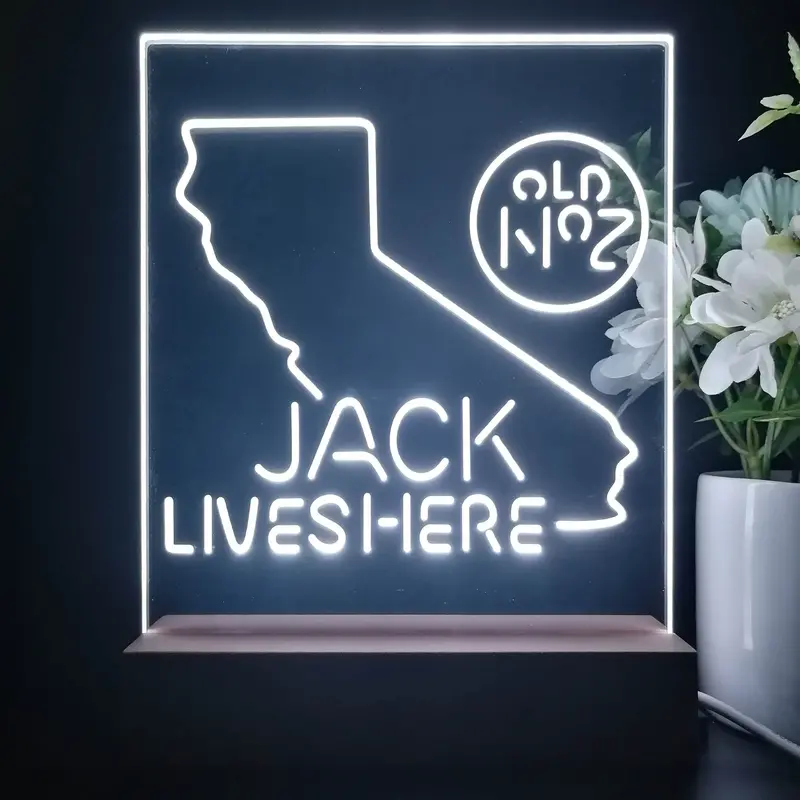 California Jack Danielss Jack Lives Here Decoration Gifts 3D Illusion Night Light Desk Lamp 1