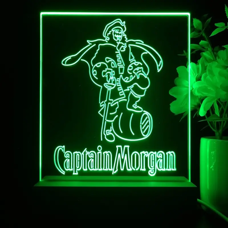 Captain Morgan Rum Live Like The Captain Night Light Neon Pub Bar Lamp 1