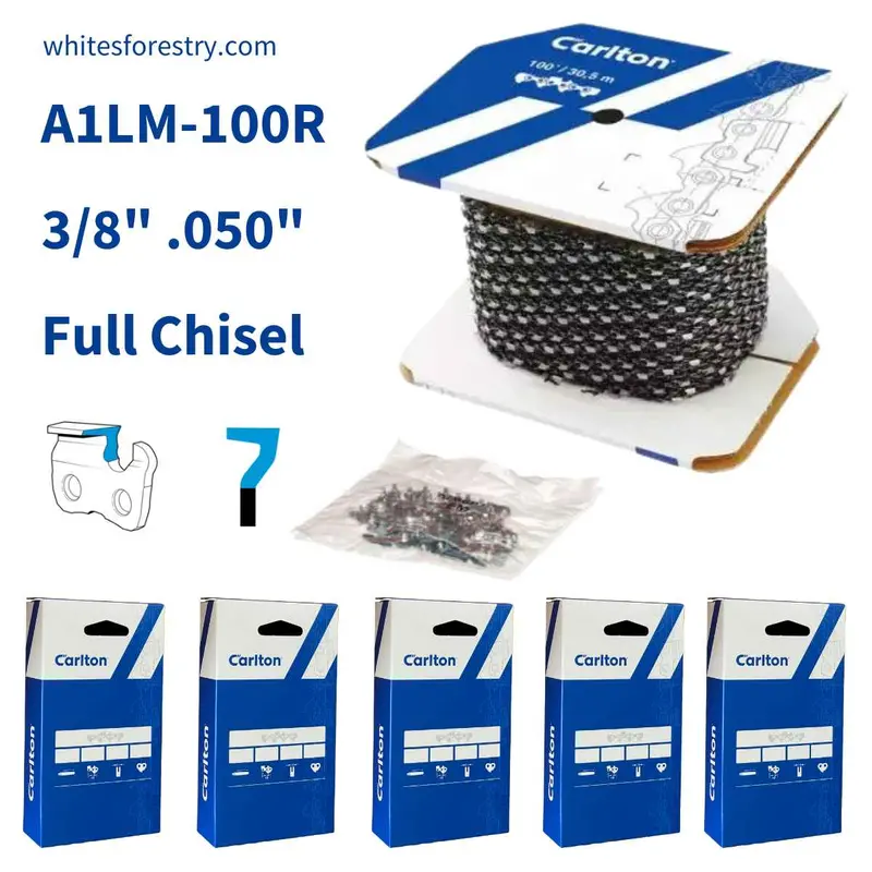 Carlton Chainsaw Chain A1lm 100Ft 3/8" .050" Full Chisel 1