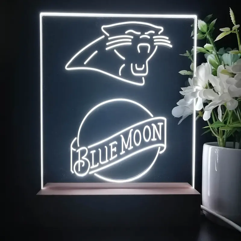Carolina Panthers Blue Moon Neon Sign Pub Bar Lamp 1