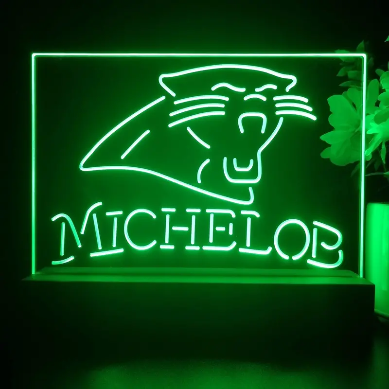 Carolina Panthers Michelob Bar 3D Illusion Night Light Desk Lamp 1
