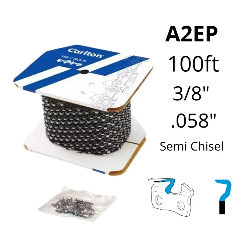 Chainsaw Chain Carlton® 100Ft A2ep 3/8" .058" Semi Chisel 1