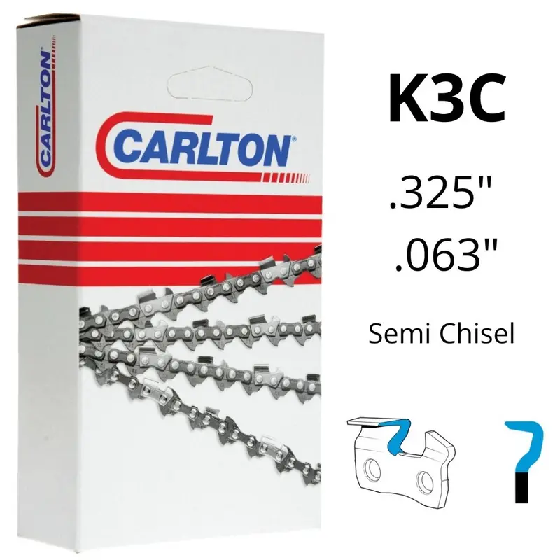 Chainsaw Chain Carlton® K3c .325" .063" Semi Chisel 1