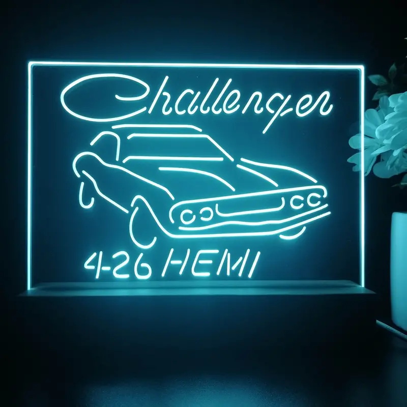 Challenger Dodge 426 Hemi 3D Illusion Night Light Desk Lamp 1