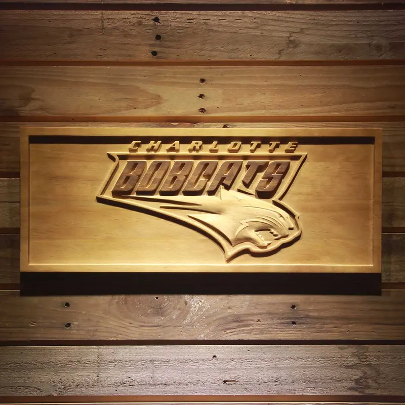 Charlotte Bobcats  3D Solid Wooden Craving Sign 1